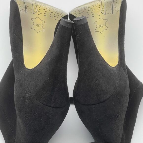 Bella Vita Black Peep Toe Bootie Nicky II Faux Suede Zip Front - 10 Medium - Picture 7 of 10